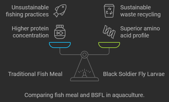 Comparison of Black Soldier Fly Larvae with Traditional Fish Meal